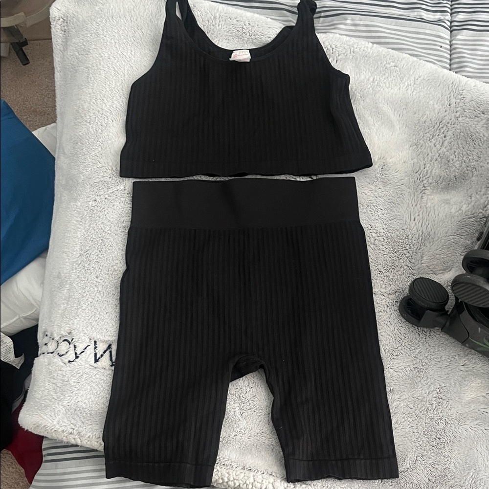 No Boundaries Black Ribbed Top
